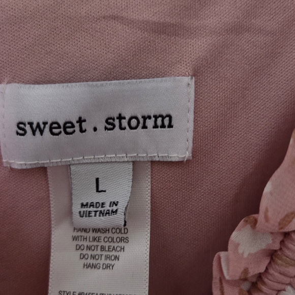 Sweet Storm Pink Floral Mini Dress Size Large - Picture 2 of 11